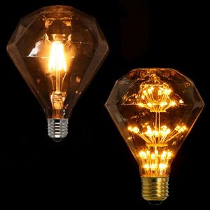 Лампочки Diamond G95 LED Edison лампа E27 220V старинные нить теплые белые