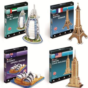 Puzzle di carta 3D parola edifici famosi Tower Bridge Jigsaw modello assemblato artigianale giocattoli educativi fai da te per bambini regali per adulti