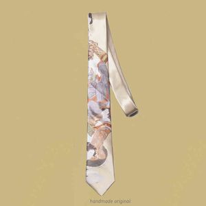 Мужской мужской оригинальный дизайн подарок галстук напечатанный хаки легкий золотой галстук япония outiyo-e ручной работы японский