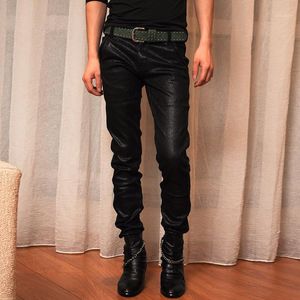 Erkek Pantolon MIXCUBIC Kore Tarzı Siyah Sıska Kaplama Erkekler Rahat Slim Fit Elastik Yıkama Parlak Erkekler, 28-34