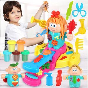 3D Renk Hamuru Çamur Kuaför Modeli Set Aracı Kalıp Oynamak Hamur Oyuncaklar Kızlar Çocuklar Için DIY Kil Simülasyon Oyuncak Pretend