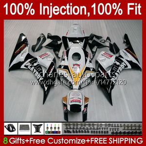 100% Fit Injecção Molde para Honda Body CBR 1000 RR CC 1000RR 1000CC 06-07 Bodywork 59No.9 CBR1000 RR CBR1000RR 06 07 CBR1000-RR 2006 2007 Kit de Fairing OEM Blk branco