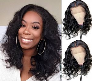 Kıvırcık Sentetik Dantel Ön Peruk Simülasyon İnsan Saç Lacefront Peruk Siyah Kadınlar için 14 ~ 26 InchesRXG9173