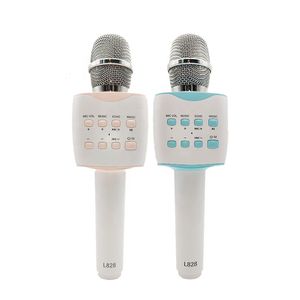 L828 Original Bluetooth Handheld Microphone Karaoke High Quality Magnetic Double Speaker Mic Singing Smart TV System