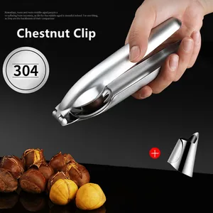 Aço inoxidável 2 em 1Quick Chestnut Clip Nut Opener Metal Nutcracker Pliers Walnut Sheller Cozinha Gadgets Acessórios Ferramenta Quente