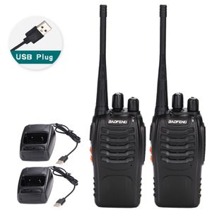 2 adet Baofeng BF-888s Walkie Talkie USB Şarj Adaptörü Taşınabilir CB Radyo UHF 888s Comunicador TechCeiver + 2 Kulaklık