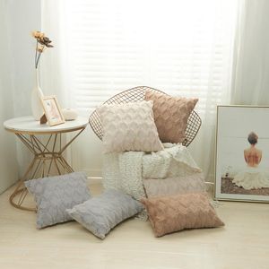 Sahte kürk atma yastık kapaklar geometrik peluş dekoratif yastık kapağı kanepe kanepe oturma odası yastık/dekoratif için nordic ev dekor kutusu