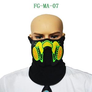 Nuovi 61 stili EL Mask Flash LED Music Mask con suono attivo per ballare equitazione pattinaggio Party Voice Control Mask Maschere per feste CCA10520 20 pezzi