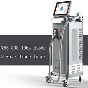 Многофункциональный высококачественный постоянный 808 диодный лазерный станок для удаления волос на три длина волны 808 нм 755 нм 1064 нм безболезненное устройство завод