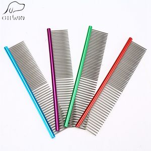 Собака гребня Hackle для Cat Pet Combs Нержавеющая сталь Питашки, чистящие инструменты для собак Кошки Catsedding Щетка для груминга