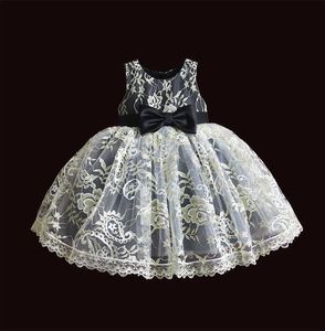 Siyah Nakış Kızlar Dantel Elbise Çocuklar Için Güzel Parti Kıyafeti Yorgun Prenses Giysileri Yaylı Çocuk Biçsü Kostüm 210529