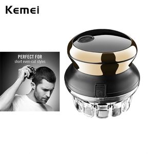 Kemei Easy Cut Diy Ufo Hair Checkper и Trimmer для мужчин Даже шнур / беспроводная ротационная тенг-комплект острых круглых лезвий 211229