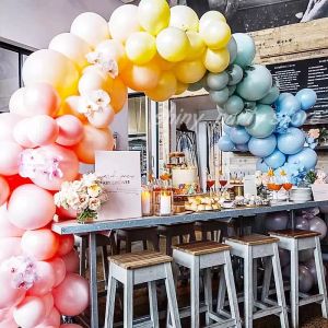 10 inç 100 adet / takım Macaron Festival Pastel Parti Dekorasyon Malzemeleri Malzemeleri Şeker Balon Büyük Yuvarlak Düğün Deco Doğum Günü Globos Lateks Helyum Stok