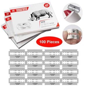 100 pcs lâminas de barbear dupla lâmina de segurança de aço inoxidável homens barbear lâmina para barbeiro clássico manual Shaver Face Care Tool