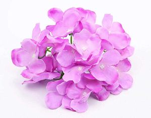 Simüle Hedrensea Kafa Düğün Dekorasyonları İçin Muhteşem Renkli Dekoratif Çiçek Lüks Yapay Hydrensea İpek Diy Çiçek Dekorasyonu