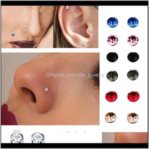 Rings & Studs Body Jewelry Jewelrycrystal Magnetic Earring Fake Magnet Ear Lip Non Piercing Tragus Nose Stud 8 Pairs/ Pack Drop Delivery 2021