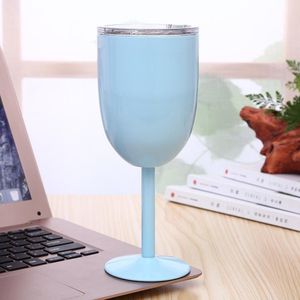 10 oz Goblet Tumbler Stianless Çelik Kırmızı Şarap Kupa Cam 11 Renkler Çift Duvar Yalıtımlı Metal Kadehler Kapaklı Tumblers YFA2124 10 adet