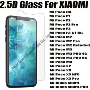2.5D 0.33mm Temperli Cam Telefon Ekran Koruyucu için Xiaomi Mi Poco C3 F1 F2 Pro F3 GT 5G M2 Reoted M3 M4 X2 X3 Siyah Shark 4 Pro