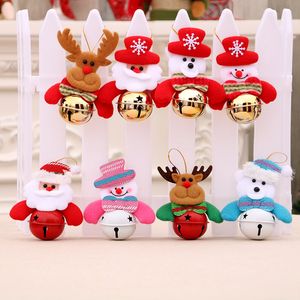 Ciondolo bambola di Natale Babbo Natale pendenti cartone animato Elk Little Bear Snowman Dolls con Bell Party Ornament decorativo sospeso W-00795