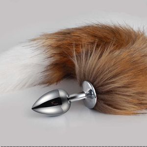Three Sizes of Metal Fox Tail Anal Stuffed Female Animal Cosplay Butt Sex Toys Couple Erotic Accessories P0816