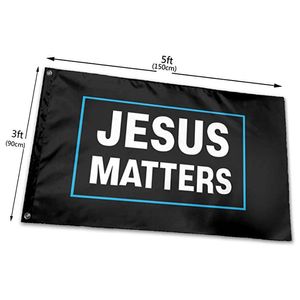 Jesus Matters Christian Flag Colore vivido Resistente allo sbiadimento UV Decorazione per esterni con doppia cucitura Banner 90x150cm Stampa digitale sportiva all'ingrosso