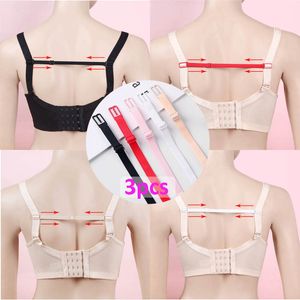 1  3pcs Women Anti Slip Bra Strap Double-shoulder Back Hasp Holders Buckle Belt All Match Invisible Elastic Straps Bra Extender