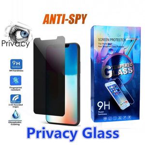 Anti Spy Gizlilik Ekran Koruyucu Cam iphone 11 12 Pro Max XR XS 7 6 S 8 Artı Temperli Gözlük ile Perakende Kutusu