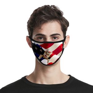 Американский флаг маска независимости день пылезащитный модный печать ледяной шелковая маска ткани защитная
