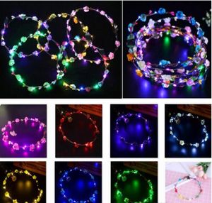 50% скидка ожерелье, мигающие светодиодные строки света цветочные короны повязки света светящиеся вечеринка волосы гирлянда светящийся венок свадьба девушка детские игрушки