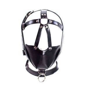 Кожаные бондажи кожаные фетиш головной обернут удерживающую маску для головной экипировки капюшон BDSM ведомый игра секс игрушка для женщины мужчина CAT 1122