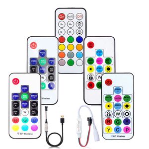 LED Piksel Şerit Işık Kontrol Cihazı USB / DC Mini 3Keys RF 14/17 / 21Keys LED Bant Uzaktan Kumanda DC5-24V