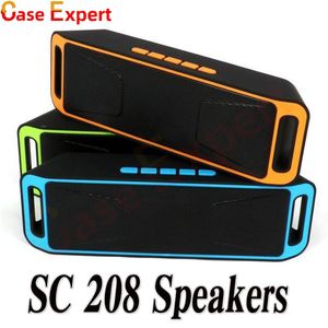 SC208 Mini Taşınabilir Bluetooth Hoparlör Kablosuz Amplifikatör Stereo Hoparlörler Yüksek Sesle Müzik Çalar Büyük Güç Subwoofer Destek TF USB FM Radyo Perakende Paketi