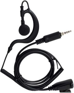 HYS G Shape Earpiece Headset with Built-in line mic PTT Push to TalkEar Hook Earpiece3.5mm S P 4C ThreadJack for Yaesu Vertex VX-6R VX-7E
