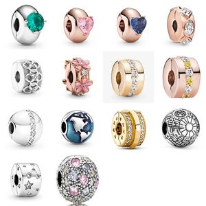NEW 2021 100% 925 Sterling Silver Star Gem Love Clip Charm Fit DIY Original Bracelet Fshion Jewelry Gift