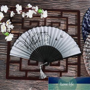 Vintage Stil Ipek Bambu Katlanır Fan Çin Japon Desen Sanat Zanaat Hediye Ev Dekorasyon Masaüstü Süsler Dans El Fan Fabrika Fiyat Uzman Tasarım Kalitesi