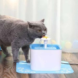 Kennels Kalemler Pet Su Çeşmesi Kediler ve Köpekler Için Filtre Silikon Mat Kedi Otomatik Dağıtıcı Mavi