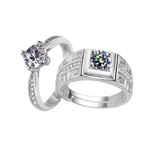 Кластерные кольца S925 Серебряное кольцо стерлингового кольца Мозанстон мужской и женский живой рот корейский творческий ювелирный праздничный подарок