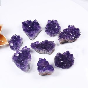 10-70g 30-50mm Ametist Ev Dekor Geode Doğal Kristal Kuvars Taş Değnek Noktası Enerji Şifa Mineral Taş Kaya