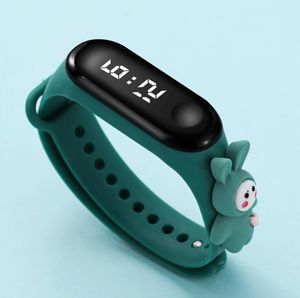Новейшие водонепроницаемые часы многоцветные резиновые светодиодные дисплей мультфильм кролика сердце спортивные повседневные моды Gril мальчик браслет сенсорный экран наручные часы