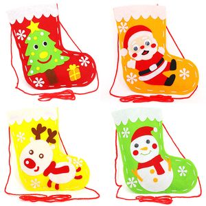 Дети DIY рождественские материалы сумки игрушки детский сад творческий образовательный ручной работы нетканый мультфильм перчатки носок ремесло