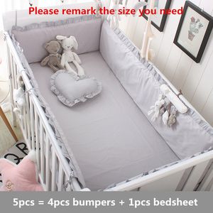 Conjunto de roupa de cama para bebê recém-nascido rosa 100% algodão Conjunto de cama para berço para meninas, meninos, roupa de cama lavável para berço 4 almofadas 1 lençol 2240p