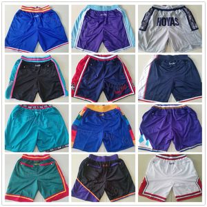 Yeni Takım Basketbol Giyim Sadece Don Şort Spor Pantolon Cep Fermuar Sweatpants Kalça Pop Mavi Beyaz Siyah Mor Sarı Erkek Dikiş İyi Koşu Boyutu S-XXXL