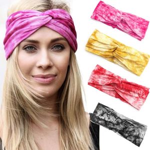 Moda Kadınlar Kafa Katı Renk Geniş Türban Büküm Örme Pamuk Spor Yoga Hairband Bükülmüş Düğümlü Headwrap Saç Aksesuarları