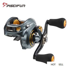 Piscifun Alijoz 300 Низкопрофильные BAITCACTING Рыболовные катушки 15 кг Max Drag 8 + 1 Подшипники Сорлевые Облизующиеся катушки Power / двойная ручка