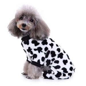 Köpek giyim evcil hayvan kardan adam siyah beyaz inek noktası ve kamuflaj pijamaları tulum