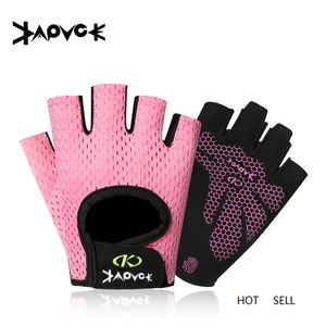 Kapvoe Sweatproof Sports Gloves Half Finger Silicone Palm Hollow Back Weightlifting Workout Bodybuilding Accessories