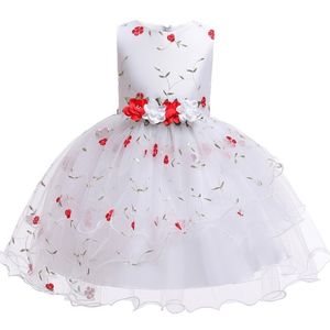 Dantel Tül Kızlar Pageant Elbise Çiçek Kız Düğün Çiçek Parti Prenses İlk Communion Gowns 3 4 6 8 10 12 Y 210508
