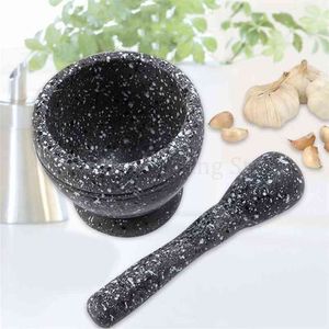 Reçine Harç Pestle Aracı Set 11 cm Büyük Mutfak Otlar Baharatlar Gıda Parçalanma DIY Sos Yapma Için Öğütme Mi 210712