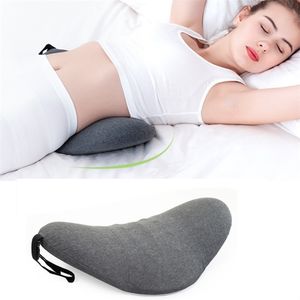 Memory Foam Lumbar Pillow Rollable Pregnant Waist Pad Washable Lumbar Support Backrest Mat Bed Cushion Detachable Back Pillow 211215