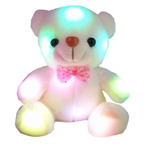 Peluş Bebek LED Renkli Flaş Işığı Ayı Hayvanlar Dolması Oyuncaklar Boyutu 20 cm-22 cm Ayılar Hediye Çocuklar Için Noel Hediyeleri Sevgililer Günü Dolması Peluş Oyuncak